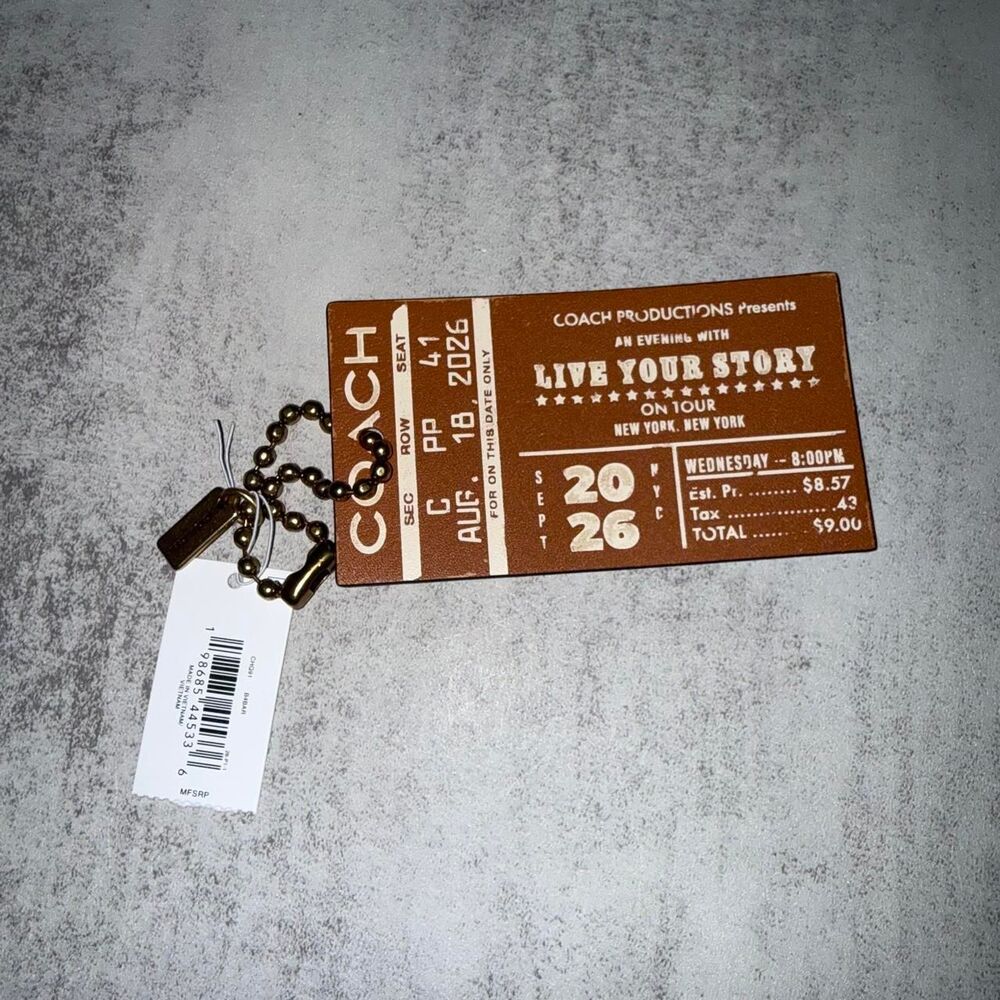 Coach Amber tabby concert hangtag
